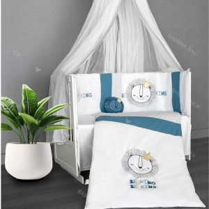 سرویس روتختی نوزاد و کودک پسرانه 8 تکه طرح شیر رنگ آبی شوبیبی Showbaby