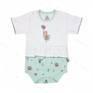 بادی آستین کوتاه دخترانه طرح موش و خرگوش لیدولند Lido land