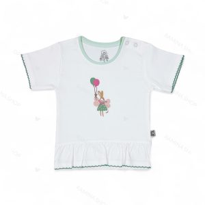 بلوز آستین کوتاه نوزاد دخترانه طرح موش و خرگوش لیدولند Lido land