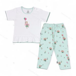 ست بلوز آستین کوتاه و شلوار دخترانه طرح موش و خرگوش لیدولند Lido land