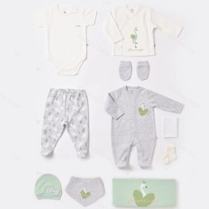 ست کامل لباس بیمارستانی نوزاد دختر 10 تکه طرح فلامینگو بی بیبی Bi Baby