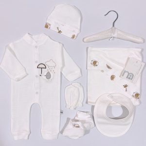 ست لباس بیمارستانی نوزادی اسپرت 7 تکه طرح فیل و چتر مادرکر Mothercare