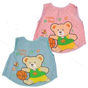 پیشبند پارچه ای کودک مدل بند دار طرح خرس