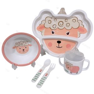 ظرف غذای ملامین کودک دخترانه طرح گوسفند لمون Lemon