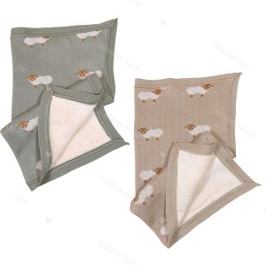 پتو بافتنی خزدار کلاهدار نوزاد طرح گوسفند لیزا Lisa