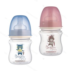 شیشه شیر طلقی آنتی کولیک 120 میل طرح BONJOUR PARIS کانپول Canpol