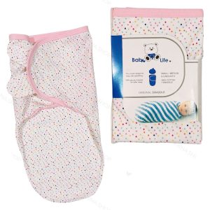 قنداق چسبی نوزاد دخترانه طرح خال خالی بیبی فورلایف Baby4life