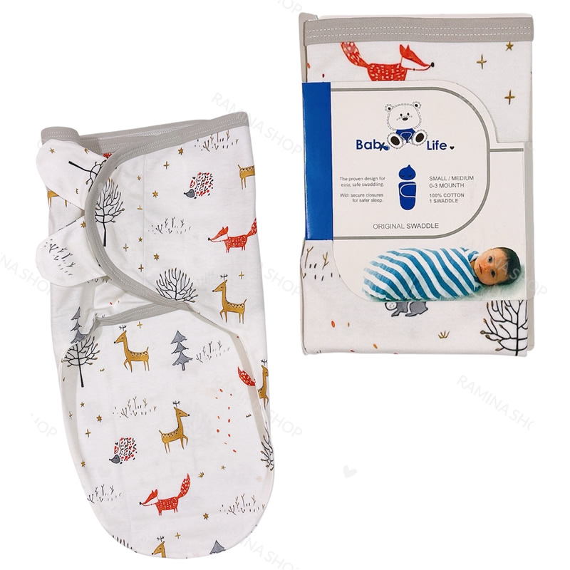 قنداق چسب دار نوزاد طرح حیوانات وحشی بیبی فورلایف Baby4life