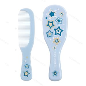 شانه و برس نوزاد پسرانه با الیاف طبیعی طرح ستاره کانپول Canpol