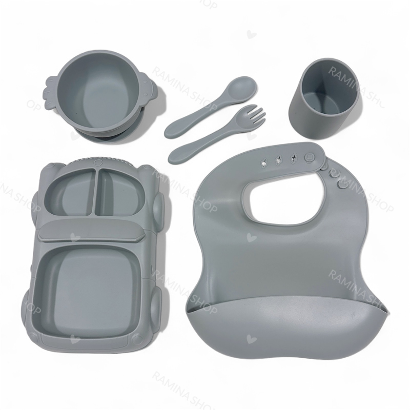 ست ظرف غذای سیلیکونی کودک طرح ماشین Algo