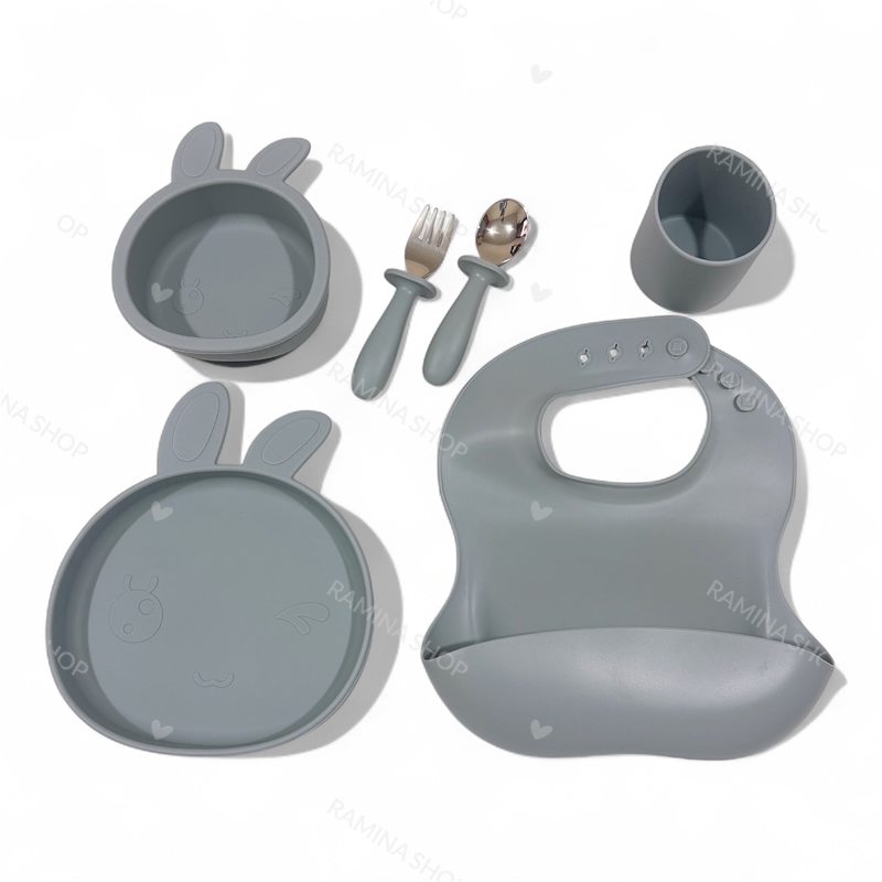 ست ظرف غذای سیلیکونی کودک طرح خرگوش Algo