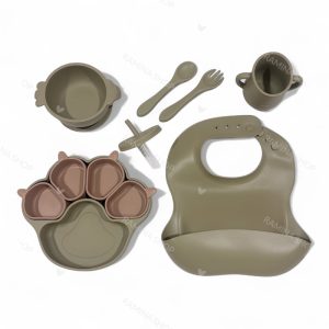 ست ظرف غذای سیلیکونی کودک طرح پنجه Algo