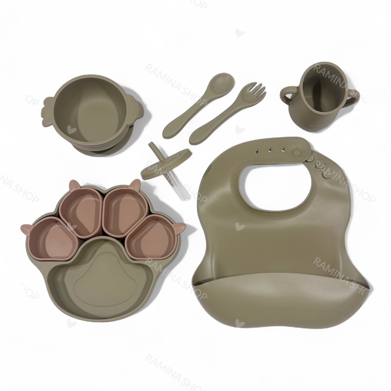 ست ظرف غذای سیلیکونی کودک طرح پنجه Algo