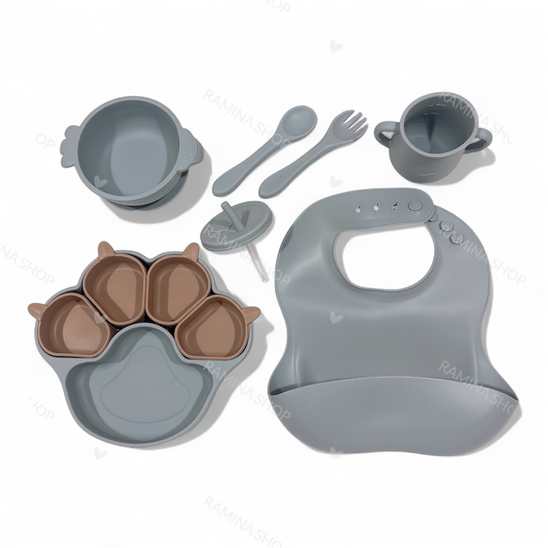 ست ظرف غذای سیلیکونی کودک طرح پنجه Algo