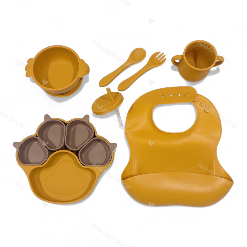 ست ظرف غذای سیلیکونی کودک طرح پنجه Algo