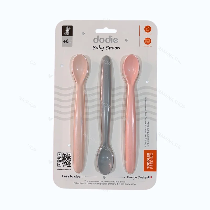 قاشق پلاستیکی نوزاد سه عددی دودی Dodie