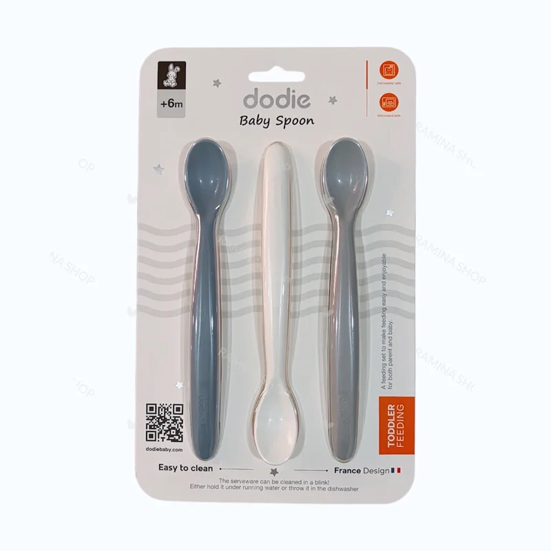 قاشق پلاستیکی نوزاد سه عددی دودی Dodie