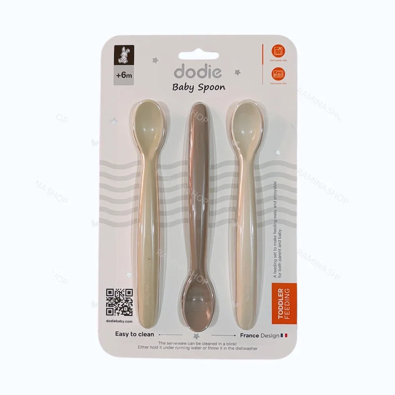 قاشق پلاستیکی نوزاد سه عددی دودی Dodie