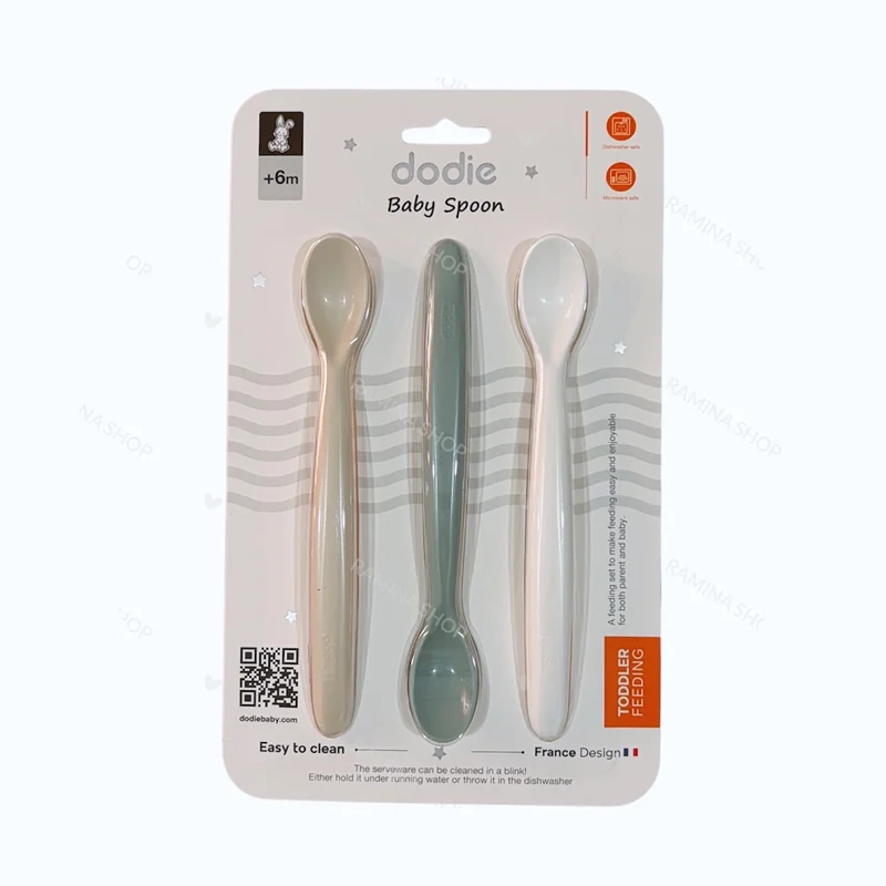 قاشق پلاستیکی نوزاد سه عددی دودی Dodie