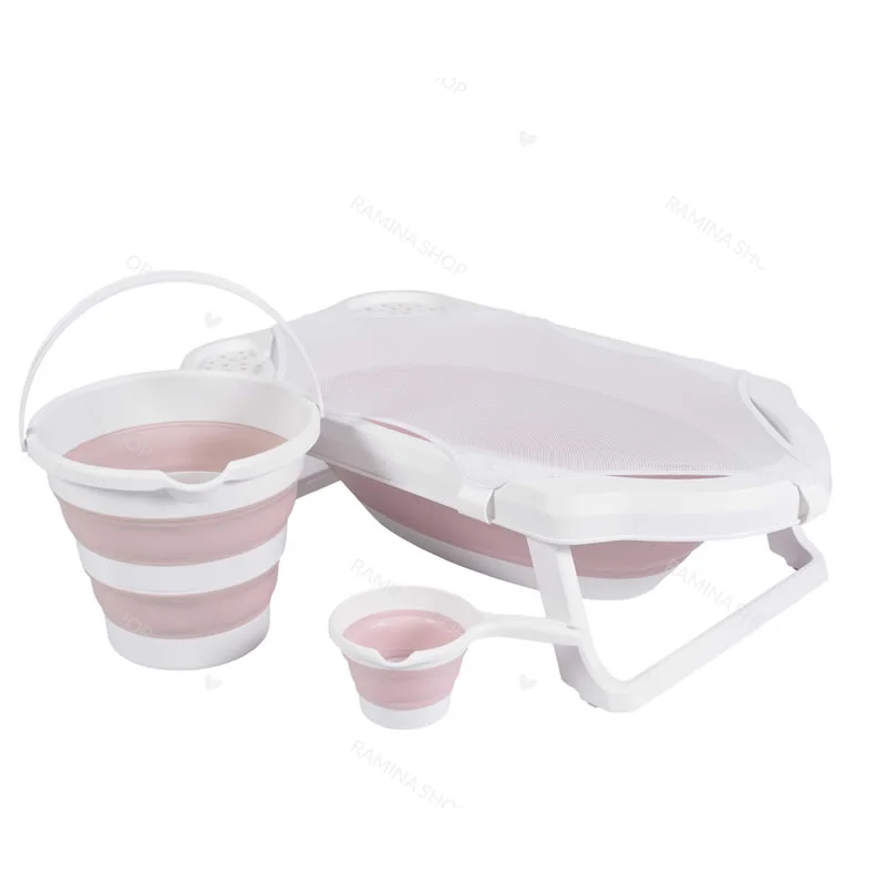 سرویس وان حمام نوزاد مدل آکاردئونی 4 تکه هپی لایف Happy Life