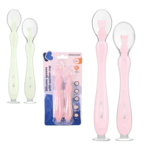 قاشق سیلیکونی پایه چسبان طرح خرس دو عددی کیکا بو Kikka boo