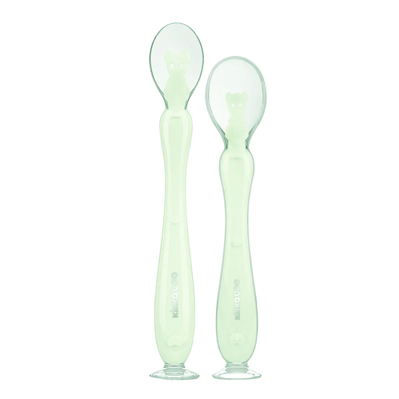 قاشق سیلیکونی نوزاد پایه چسبان طرح خرس دو عددی کیکا بو Kikka boo