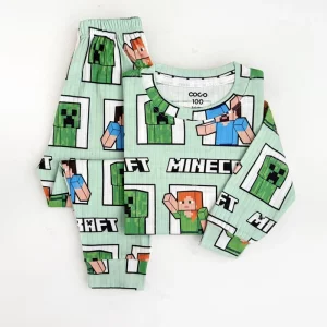 ست بلوز شلوار بچه گانه پسرانه طرح ماینکرفت کوکو Coco
