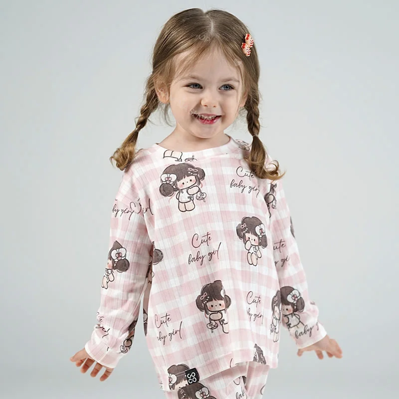 ست بلوز شلوار پاییزه بچه گانه دخترانه طرح کیوت گرل کوکو Coco