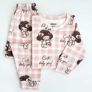 ست بلوز شلوار پاییزه بچه گانه دخترانه طرح کیوت گرل کوکو Coco