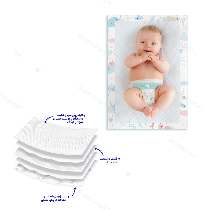 زیرانداز تعویض پوشک یکبار مصرف 10 عددی مای بیبی My Baby