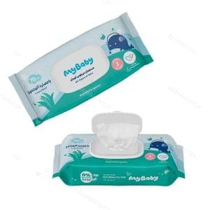 دستمال مرطوب کودک با عصاره آلوئه ورا بسته 70 عددی مای بیبی My Baby