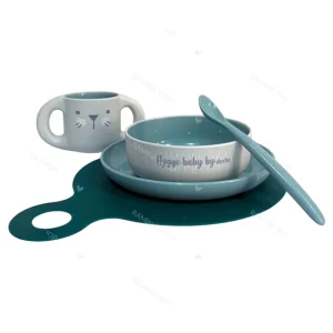 ست غذاخوری بچه گانه پنج تکه طرح گربه دودی Dodie