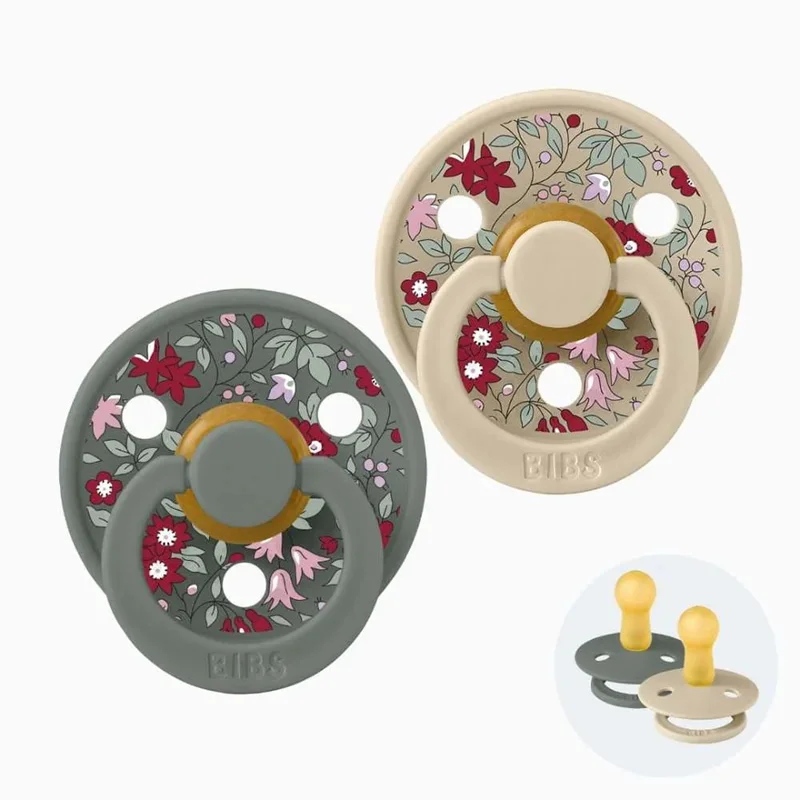 پستانک سر گرد نوزاد دخترانه 0 تا 6 ماه COLOUR کرم سبز بیبس Bibs