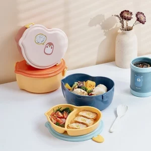 ظرف غذای دو طبقه کودک 690 میل طرح جوجه
