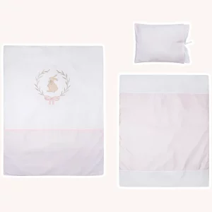 ست سه تکه خواب نوزاد دخترانه طرح خرگوش کلاسیک Cocoon