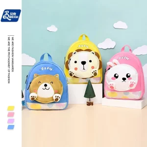 کوله پشتی مخمل مهدکودک طرح شیر و خرس Beiqi