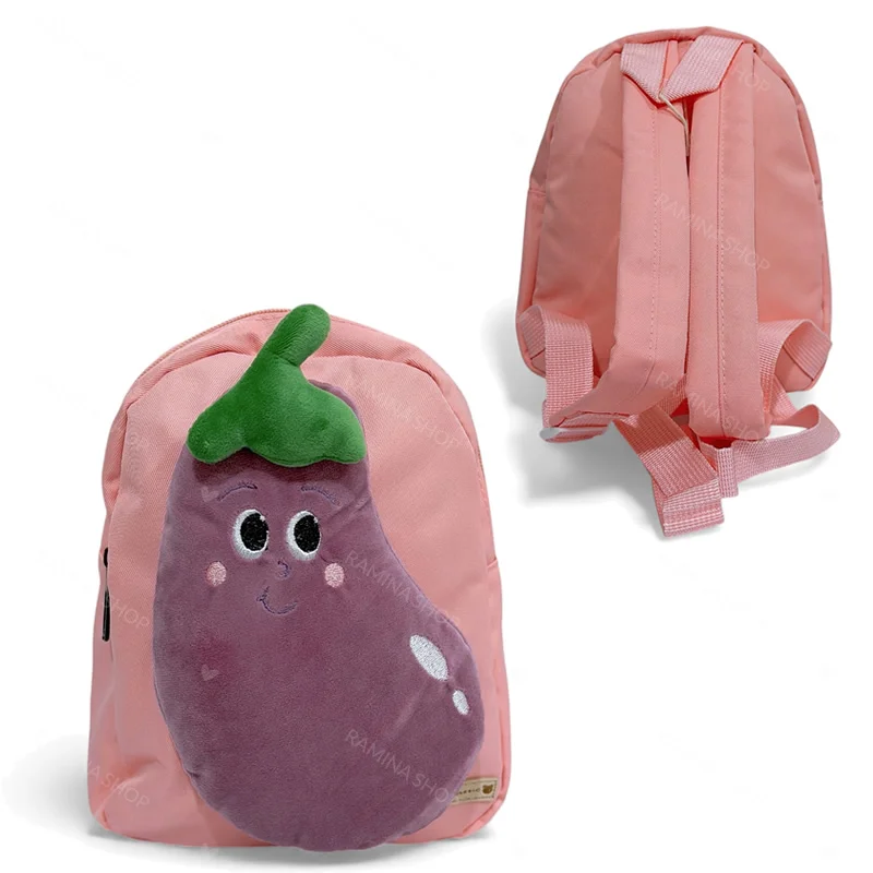 کوله پشتی برزنتی کودک طرح بادمجان Beiqi