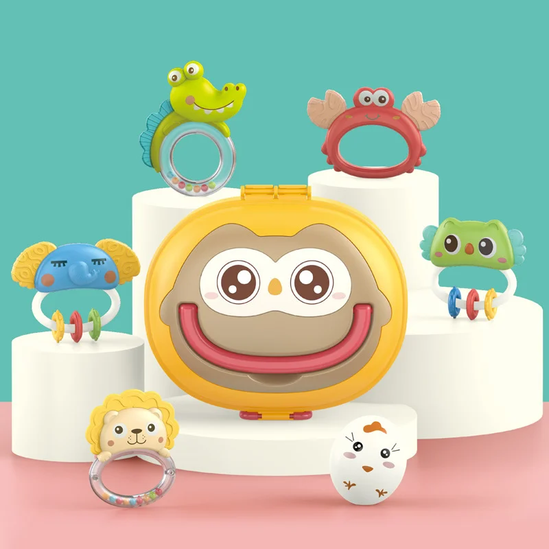 پک جغجغه نوزاد 6 عددی طرح جغد Bibi Inn