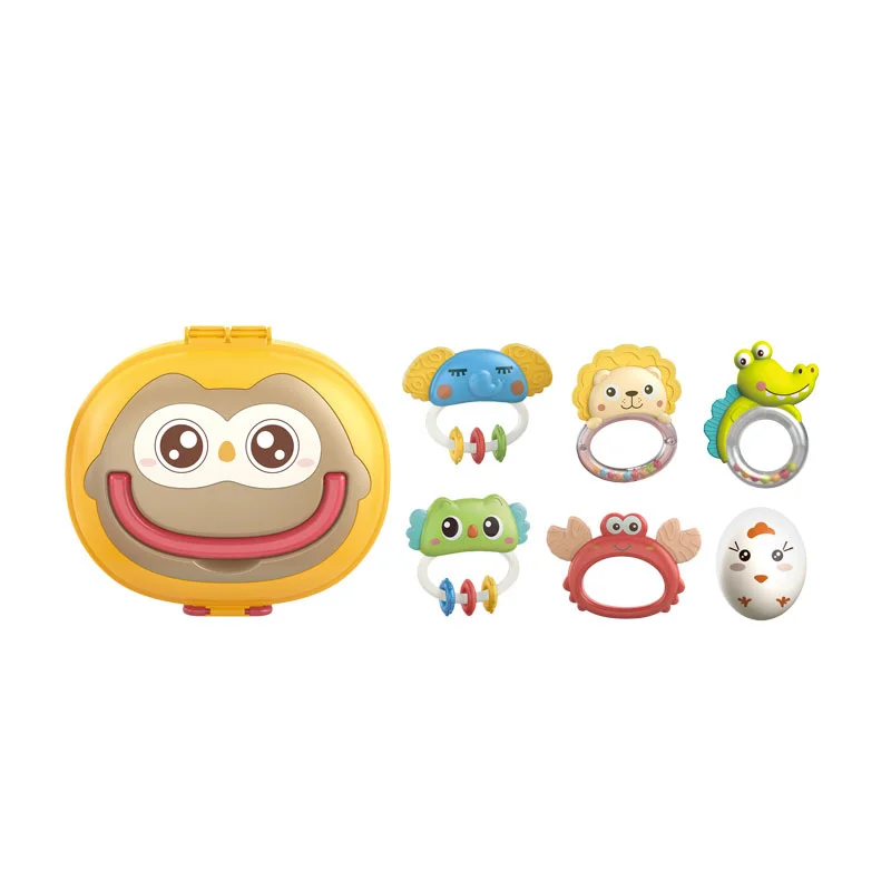 پک جغجغه نوزاد 6 عددی طرح جغد Bibi Inn