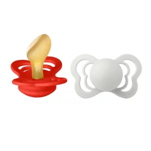 پستانک ارتودنسی لاتکس 0 تا 6 ماه مدل Couture قرمز و طوسی دو عددی بیبس Bibs