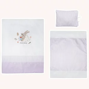 سرویس رختخواب سه تکه نوزادی دخترانه طرح خرگوش Cocoon