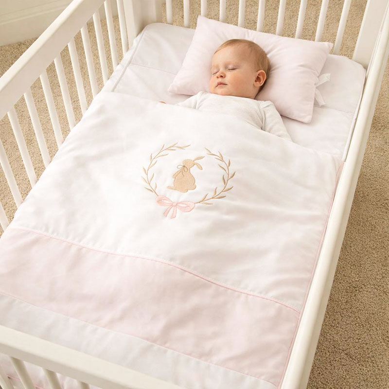 ست سه تکه خواب نوزاد دخترانه طرح خرگوش کلاسیک Cocoon