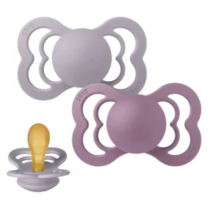 پستانک بادامی لاتکس 0 تا 6 ماه مدل Supreme طوسی و بادمجانی 2 عددی بیبس Bibs