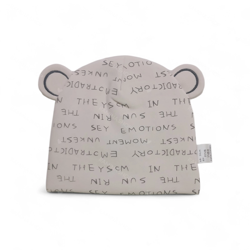 کلاه گرد نوزادی 0 تا 6 ماه گوش دار طرح خرس