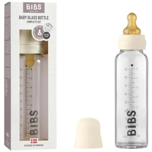 شیشه شیر پیرکس 225 میل آنتی کولیک رنگ شیری بیبس Bibs