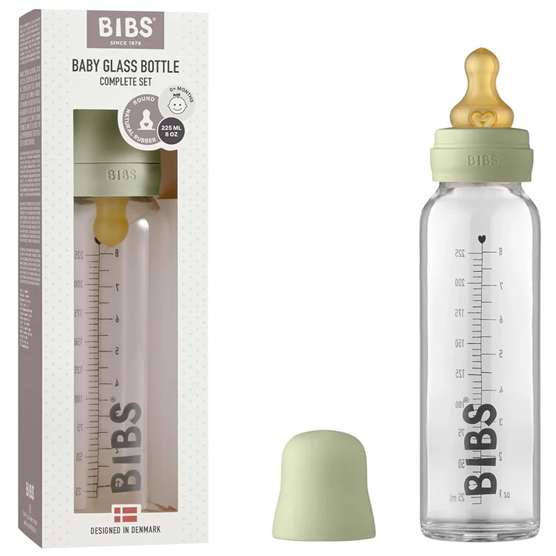 شیشه شیر پیرکس 225 میل آنتی کولیک رنگ سبز بیبس Bibs