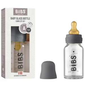 شیشه شیر پیرکس 110 میل آنتی کولیک رنگ طوسی بیبس Bibs