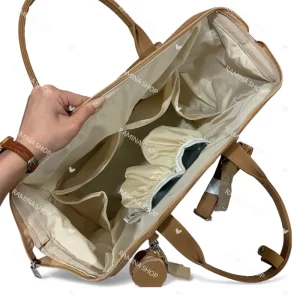 ساک لوازم رو دوشی مادر طرح چرم QZmommybag