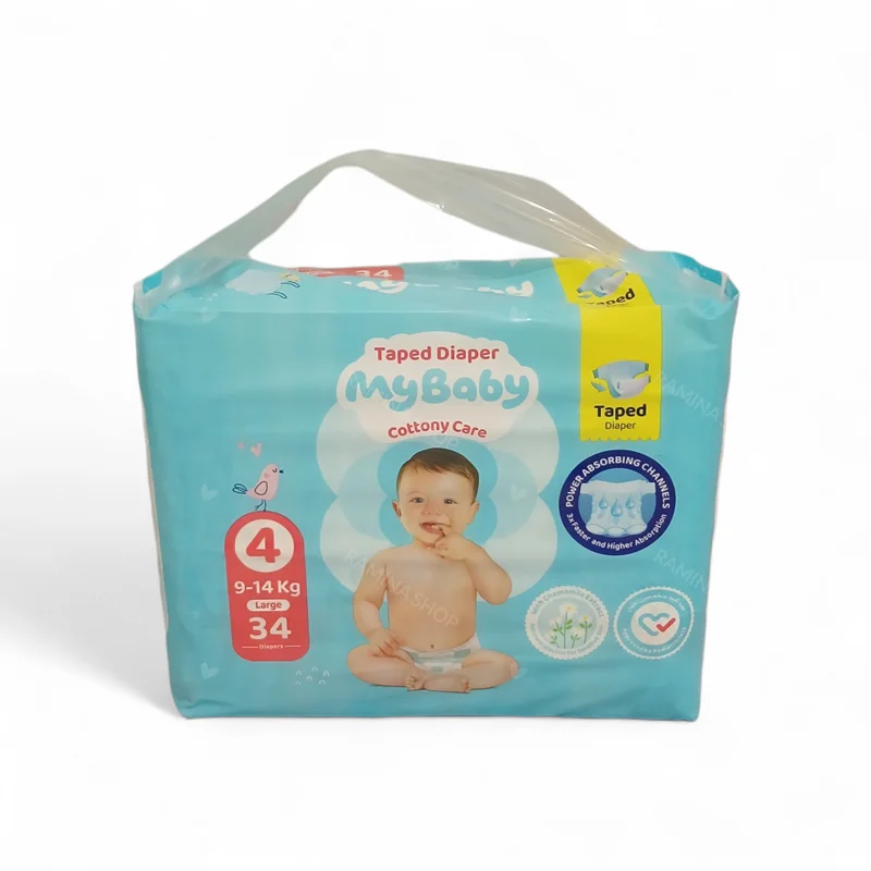 پوشک بچه چسبی کانال دار سایز 4 بسته 34 عددی مای بیبی My Baby