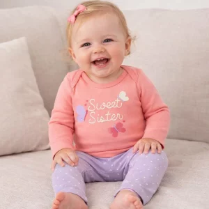 ست بادی و شلوار بچه گانه دخترانه طرح پروانه کارترز Carters